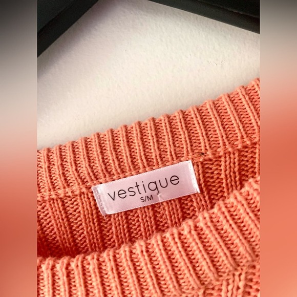 Vestique Peach Ribbed Knit Sweater NWT - Picture 4 of 10